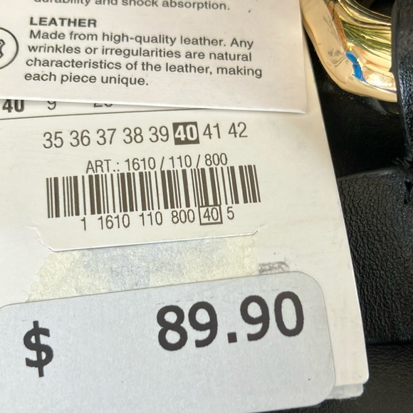 NWT Zara Black Sandals with Gold Accents - Picture 3 of 6